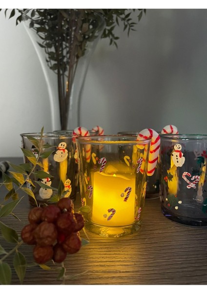 Cam Tealight Yılbaşı Dekorasyon Mumluk, Soya Şeker Kamışı modelleri