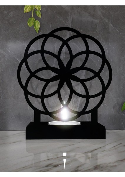 Motif Model -1 Tekli Metal Mumluk - Siyah