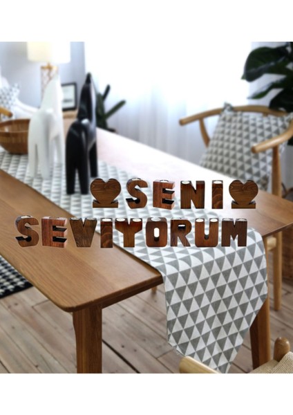 Dekoratif Ahşap Kalpli Seni Seviyorum Yazılı Hediyelik Mumluk Sevgiliye Özel fiyatları