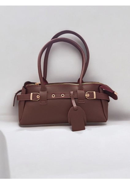 Koyu Bordo - - Kemer Toka Aksesuarlı Kol Çanta fiyatları