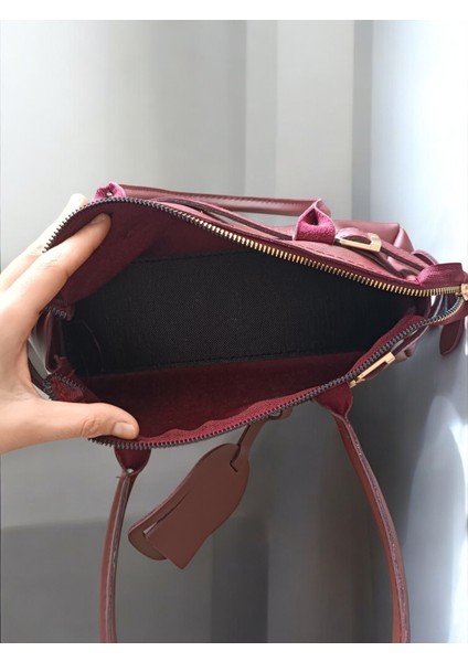 Koyu Bordo - - Kemer Toka Aksesuarlı Kol Çanta fırsatları