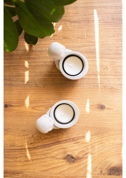 Buda Tealight Mumluk Bebek Buda Beton Gri Dekoratif modelleri