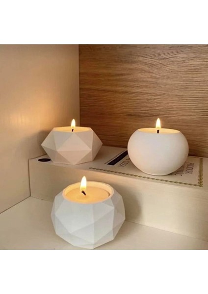 Tealight Beton Mumluk ( Mumlar Hediyemiz )