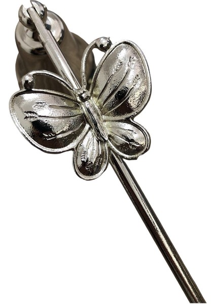 Kelebekli Mum Söndürücü-Gümüş