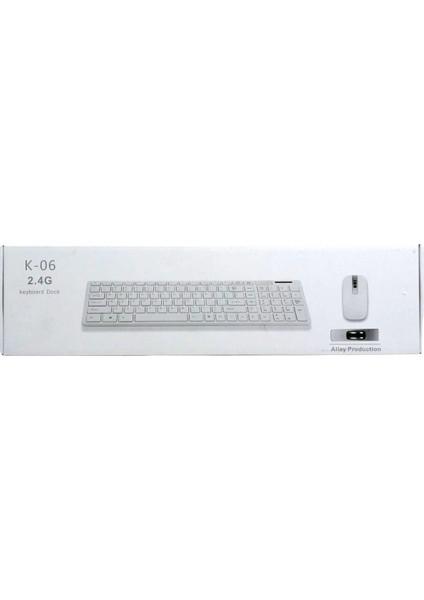 K-06 Beyaz Dock Wıreless Kablosuz Klavye Mouse S PL-374
