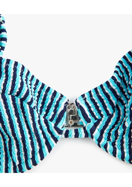 Çıkarılabilir Askılı Dokulu Çizgili Balenli Bikini Üstü modelleri