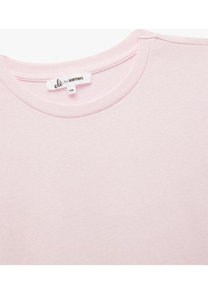Kısa Kollu Bisiklet Yaka Pamuklu Basic Oversize Tişört