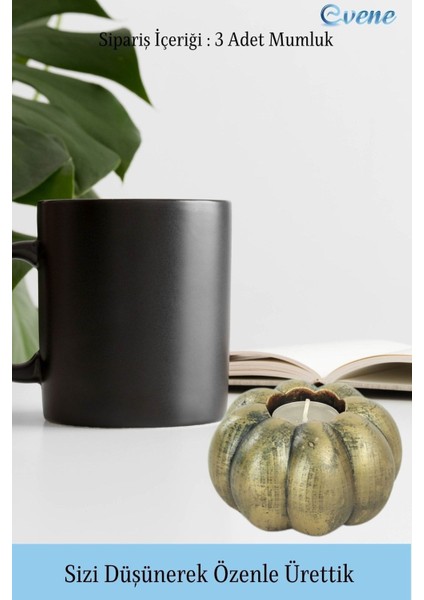Dekoratif Mumluk Tealight Mumluk Şamdan Mumluk 3 Lü Şamdan Model 34