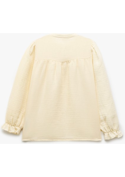 Uzun Kollu Bisiklet Yaka Düğmeli Pamuklu Gömlek fiyatları