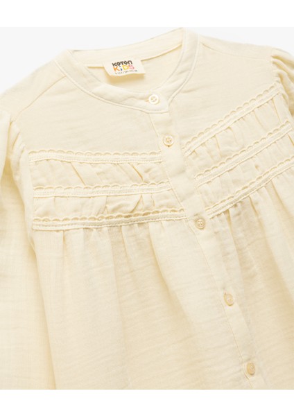 Uzun Kollu Bisiklet Yaka Düğmeli Pamuklu Gömlek modelleri