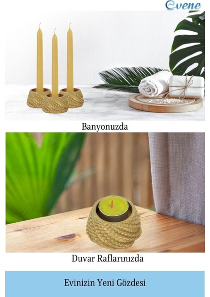 Dekoratif Mumluk Tealight Mumluk Şamdan Mumluk 3 Lü Şamdan Model 40