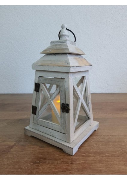 Ahşap Mumluk Fener Çeşme 30 cm