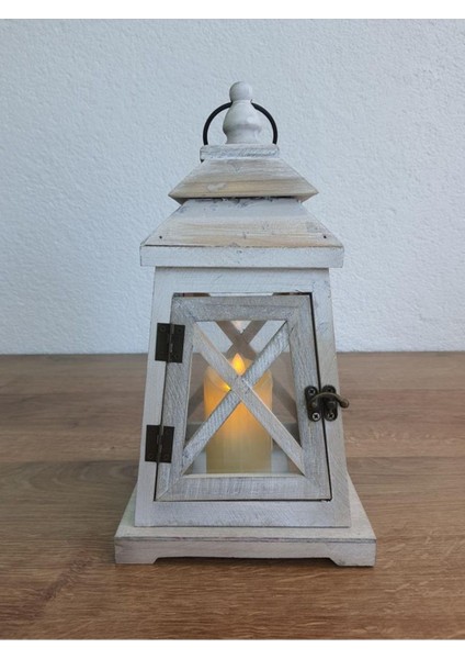 Ahşap Mumluk Fener Çeşme 30 cm