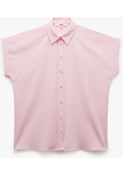 Krep Kumaş Klasik Yaka Kısa Kollu Gömlek