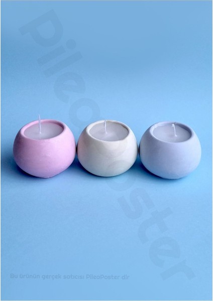 Üçlü Yuvarlak Mumluk|mumlu|pembe|yeşil|mavi|dekoratif Mumluk Set|3 Lü Mumluk|dekoratif Mum|tealight