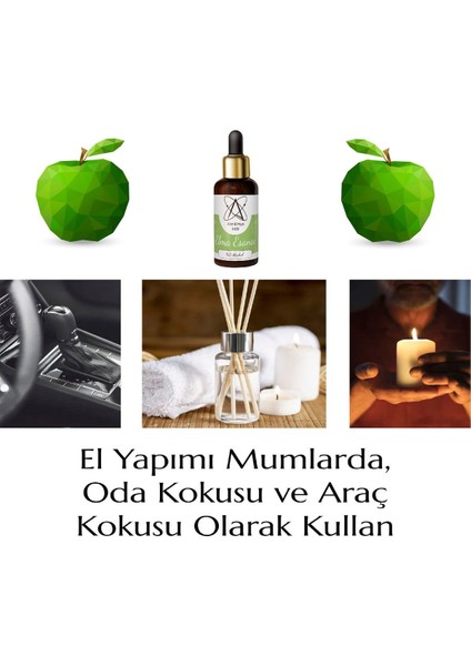 Yeşil Elma Esansı Konsantre 10 ml Mum Esansı, Kokulu Taş Esansı ve Buhurdanlığa Uygun fırsatları