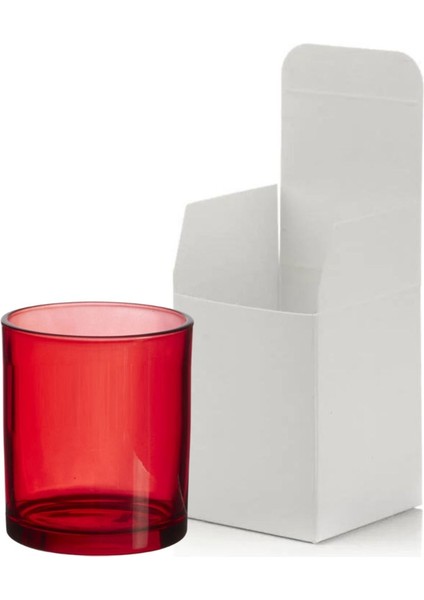 Kırmızı Transparan Cam Bardak Mumluk - Doluma Uygun 405 modelleri