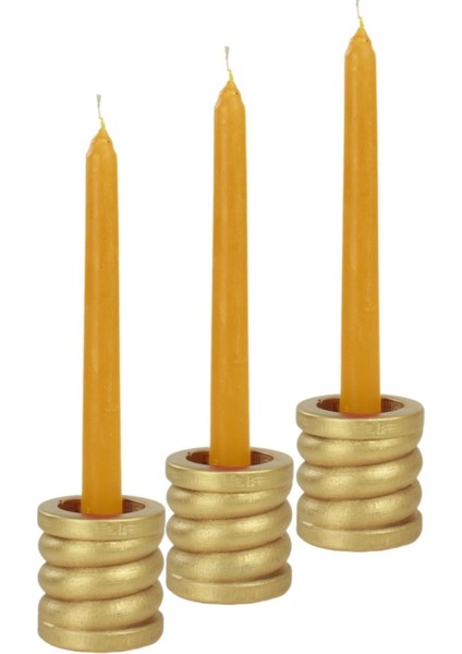 Dekoratif Mumluk Tealight Mumluk Şamdan Mumluk 3 Lü Şamdan Model 27