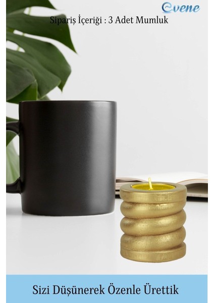 Dekoratif Mumluk Tealight Mumluk Şamdan Mumluk 3 Lü Şamdan Model 27 modelleri