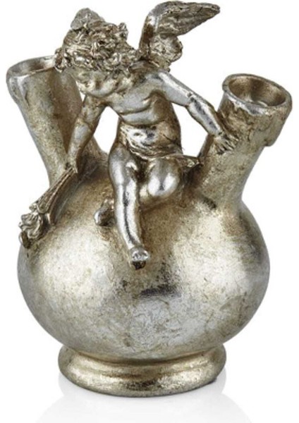 Gumus Meleklı Mumluk 10 x 14 cm