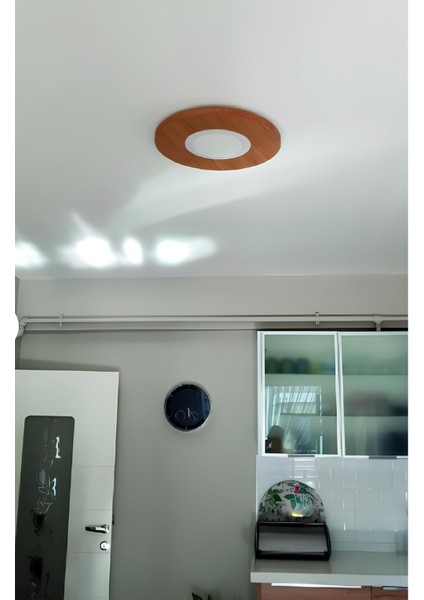 42 cm - Yuvarlak Meşe Kaplama LED Tavan Aydınlatması, Yatak Odası, Koridor, Banyo Lambası fiyatları