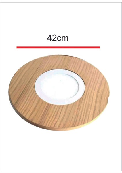 42 cm - Yuvarlak Meşe Kaplama LED Tavan Aydınlatması, Yatak Odası, Koridor, Banyo Lambası modelleri
