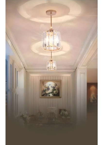Stylish Kristal Modern Dekoratif Mutfak Yatak Odası Koridor Salon Oda Hol Antre Şık Gold Tekli Aviz