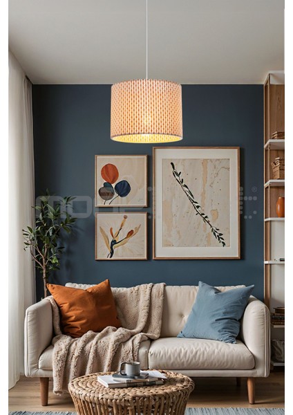 Neva 22LİK Silindir Sarkıt Turuncu Artı Desen Salon-Oturma-Çocuk-Yemek-Yatak Odası-Antre-Mutfak