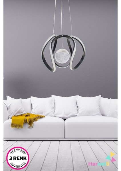 3 Renk Yanabilen Salon Mutfak Yatak Odası Oturma Odası Modern Ledli Avize