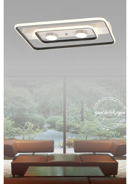 Mabel 60 cm Modern 3 Renk Işık (Beyaz Sarı Gün Işığı) Salon Mutfak Yatak Odası Genç Odası LED Avize