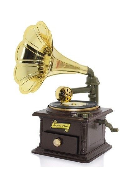 Büro Ev Ofis Dekoru Için Gramafon Tarz Müzik Kutusu