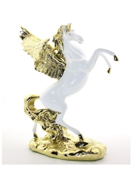 Büro Ev Ofis Dekoru Için Polyester Şahlanan Kanatlı At Figürü