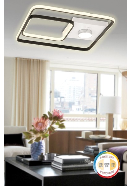 Terra 45 cm Modern 3 Renk Işık (Beyaz Sarı Gün Işığı) Salon Mutfak Yatak Odası Genç Odası LED Avize modelleri