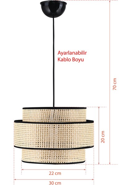 Doğal Hazeran Rattan 3 Katlı Pasta Sarkıt Avize Çocuk Odası Yatak Odası Salon Mutfak Hol RATTAN01, indirimleri