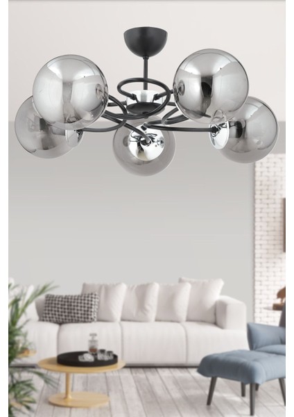 Narin 5 Li Modern (Füme Camlı) Salon Yatak Odası Mutfak Genç Odası Avize