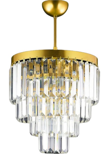 Nilsa Gold 30 x 30 cm 'lik Kristal Taşlı Lüks Avize - Yatak Odası - Salon - Mutfak - Hol