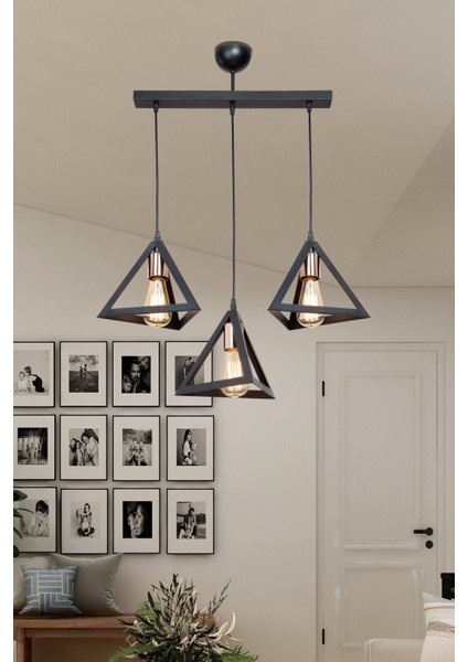 Siyah Sarkıt Avize Yatak Odası Salon Mutfak Koridor Lamba