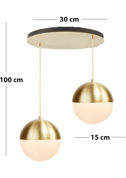 Moss 2'li Salon, Oturma Odası, Yatak Odası Sarkıt Avize (Mat Altın) fiyatları