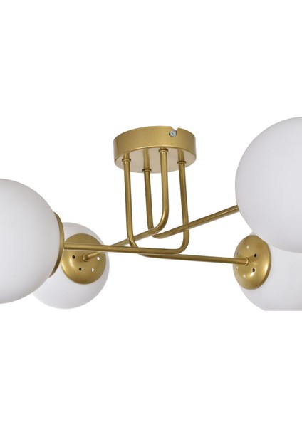 Safir Modern Tasarım Salon Yatak Odası Mutfak Eskitme Renk Beyaz Camlı 4 Lü Avize fiyatları