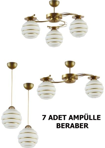Ampül Dahil Modern Ilay Avize Seti Salon Yatak Odası Mutfak Giriş 2li 3lü Tekli Avize