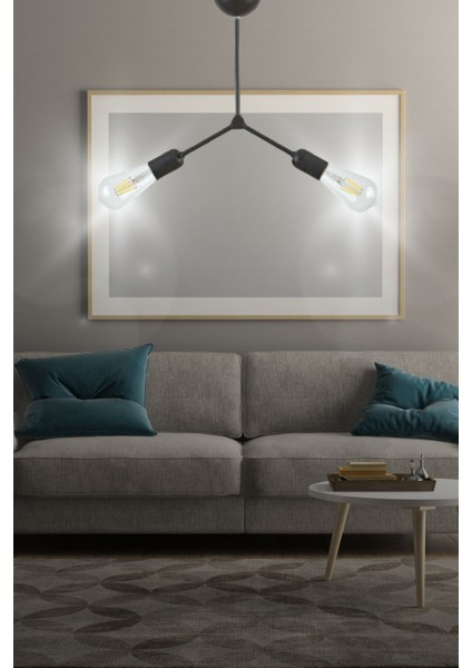 Kori Sade Tasarımlı 2'li Avize - Yatak Odası - Salon - Mutfak - Hol - Koridor