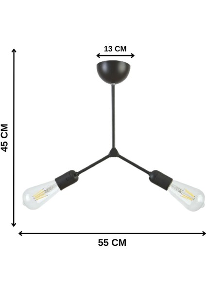 Kori Sade Tasarımlı 2'li Avize - Yatak Odası - Salon - Mutfak - Hol - Koridor modelleri