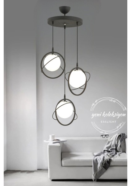 Urla 3 Lü Modern (Beyaz Camlı) Salon Mutfak Yatak Odası Genç Odası Avize