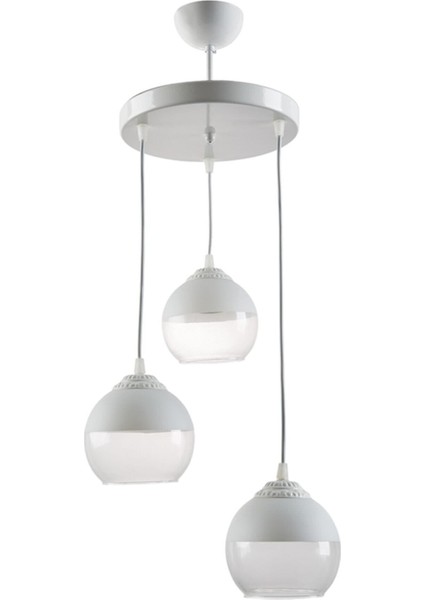 Mikro Modern Dekoratif Salon - Mutfak - Yatak Odası 3 Lü Camlı Sarkıt Avize