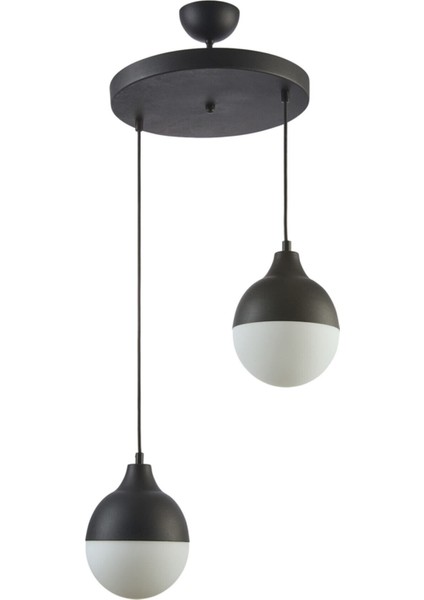 Vera Modern Salon - Mutfak - Yatak Odası Glop Camlı 2 Li Sarkıt Avize