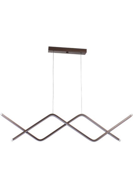 Victoria Modern Tasarım Yatak Odası - Salon - Mutfak Yemek Masası Kahverengi Beyaz Ledli 2 Li Avize