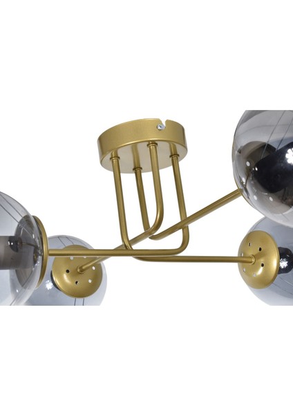 Safir Modern Tasarım Salon Yatak Odası Mutfak Eskitme Renk Füme Camlı 4 Lü Avize fiyatları