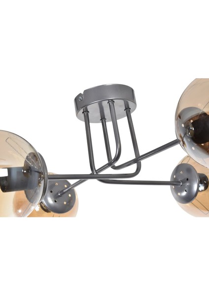 Safir Modern Tasarım Salon Yatak Odası Mutfak Gri Renk Bal Camlı 4 Lü Avize fiyatları