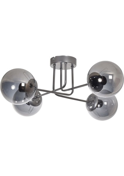 Safir Modern Tasarım Salon Yatak Odası Mutfak Gri Renk Füme Camlı 4 Lü Avize fiyatları