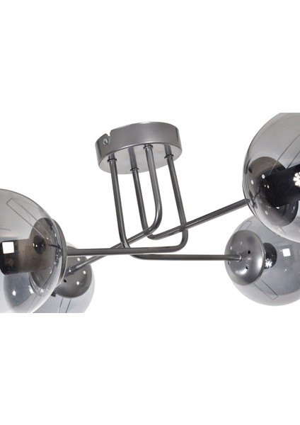 Safir Modern Tasarım Salon Yatak Odası Mutfak Gri Renk Füme Camlı 4 Lü Avize modelleri